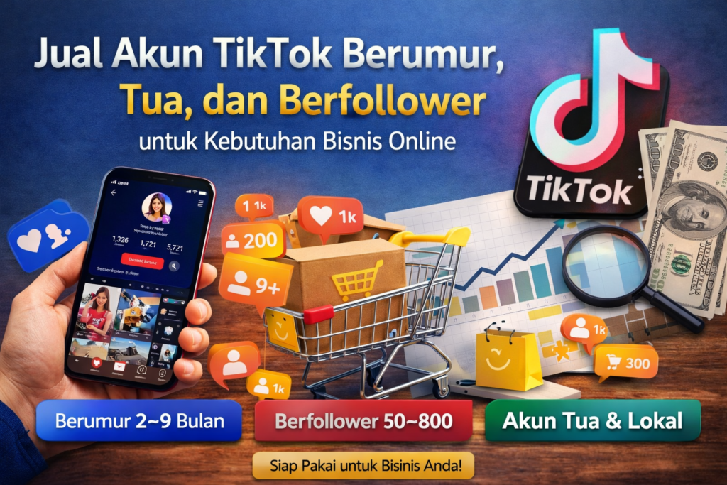 Jual Akun TikTok Berumur, Tua, dan Berfollower untuk Kebutuhan Bisnis Online